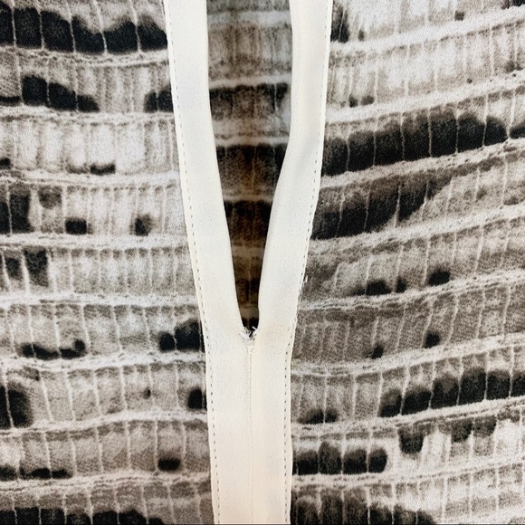 ZARA striped blouse long sleeve gray/cream 1440 - Picture 7 of 7
